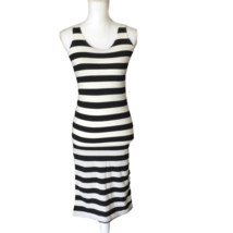 Archives Womens Juniors Black White Striped Bodycon Dress Size XS Sleeve... - $19.21