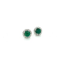 Natural Emerald Diamond Earrings 18k White Gold 3.8 TCW Certified $7,950 210746 - £1,841.41 GBP