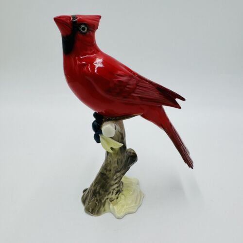 Vintage Hutschenreuther Kunstabteilung Cardinal Bird Figurine Porcelain Germany - $247.50