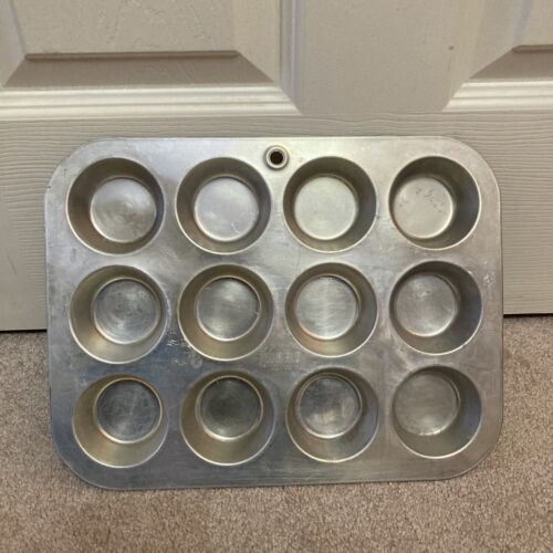 Vintage Mirro Mini Muffin Tin Pan  Aluminum  Tart Cupcake 12 Holes 2 1/2... - $9.65