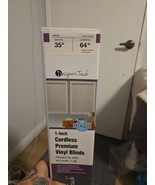 Designer&#39;s Touch 1&quot; Window Vinyl Blind White Mini Blind 35&quot; x 64&quot; Cordle... - $4.09 CAD