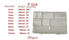 385pcs high quality transparent color heat shrinkable tube 2:1 - $19.11