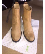Pre-owned ACNE Beige Suede Leather Pistol Boots SZ 38 - $272.25