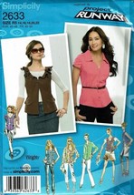 Simplicity Sewing Pattern 2633 Shirt Vest PROJECT RUNWAY Misses Size 14-22 - £7.76 GBP