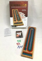 Solid Wood Deluxe Cribbage Folding Board Peg &amp; Card Set Game Gallery by Cardinal - £6.89 GBP