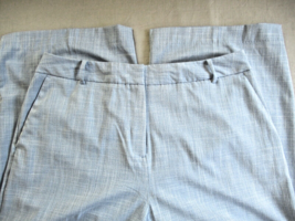 Worthington Woman pants cropped wide-leg 14W faux linen blue inseam 22&quot; New - $14.65