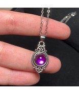 Amethyst Cabochon Pendant Necklace Crystal Ball Magical Amulet Amethyst ... - $39.60