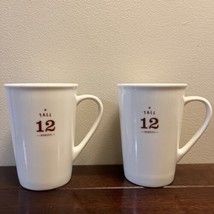 Two Starbucks Tall 12oz Coffee Tea Mug Cup 2010 White Ceramic 5” NEW - £22.67 GBP
