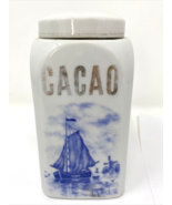Antique Blue Delft Cacao Canister Jar with Lid - $32.57 CAD