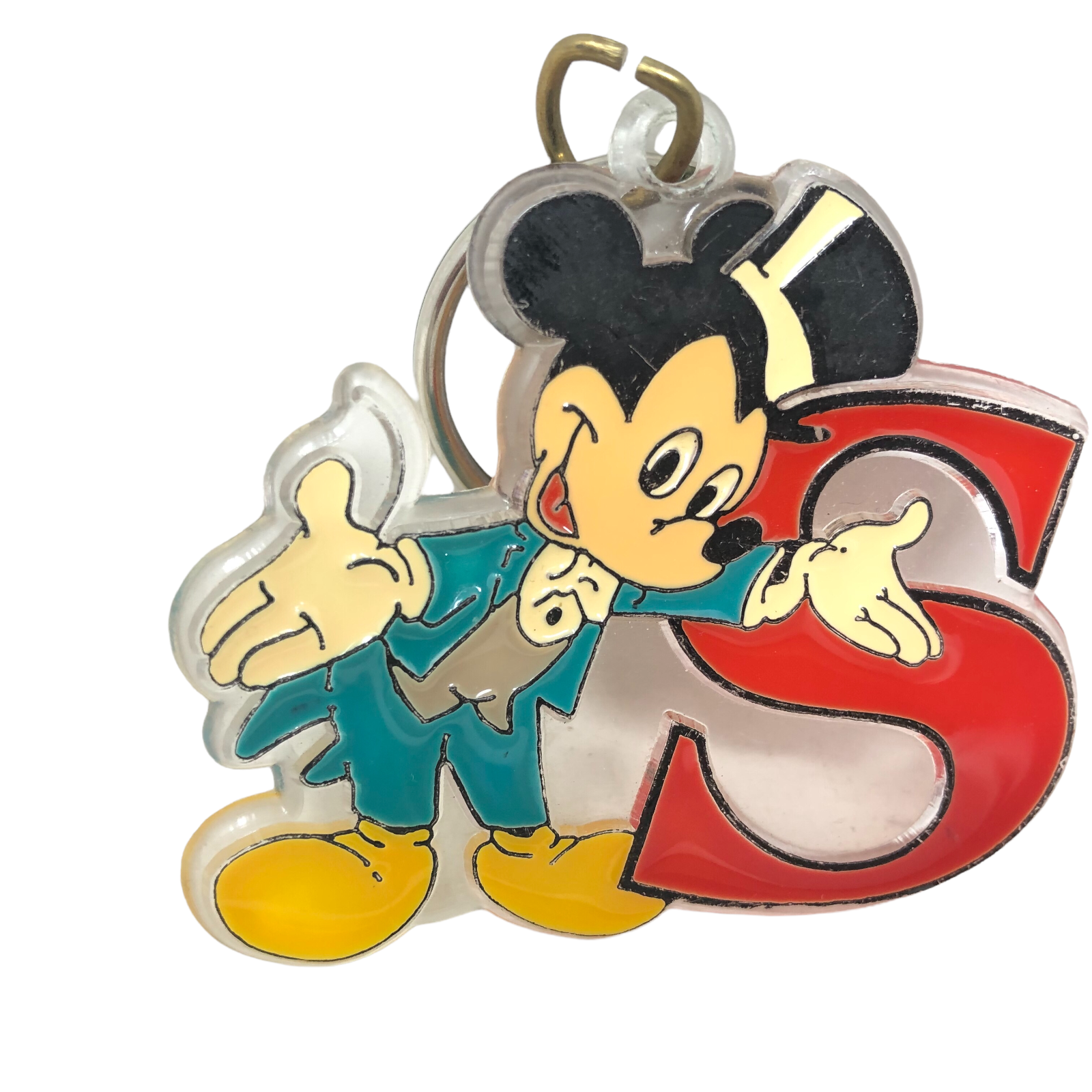 Primary image for VTG Mickey Mouse S Initial Disney Enamel Color Keychain Monogram Products