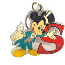 VTG Mickey Mouse S Initial Disney Enamel Color Keychain Monogram Products - £19.70 GBP