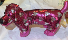 Dachshund Weiner Magic Reverse Flip Sequins Puppy Dog 18” Plush Stuffed Animal - £14.38 GBP