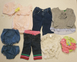 Girl Clothes Lot 8pcs 6 M 6-12 Baby Swim Gymboree Jeans Silk Top Outfit ... - $25.46