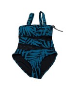 Carmen Marc Valvo Swimsuit Womens 10 Black Teal Palm Botanical Print Mes... - $44.50 CAD