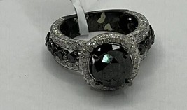 2.50Ct Round Cut Lab-Created Diamond Women Engagement Ring 14k Black Gol... - £140.99 GBP