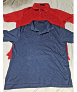 2 Ralph Lauren Polo Shirt Men&#39;s XLT Red 1XB heather blue pony golf dress... - £12.35 GBP