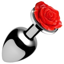 Aluminum Alloy Red Rose Anal Plug, Smaller - £18.37 GBP