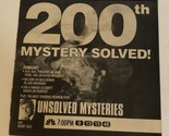Unsolved Mysteries Vintage Tv Print Ad Robert Stack 200th Solved Mystery... - £4.66 GBP