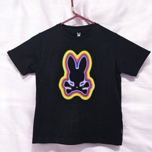 Psycho Bunny Rainbow Neon Kids M 1(0-12) Graphic T-Shirt Black 100% Pima Cotton - $18.69