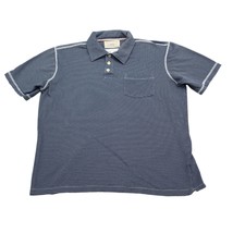 Weatherproof Vintage Shirt Mens L Blue Chest Button Short Sleeve Collared Top - £20.32 GBP
