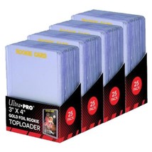 4 Ultra Pro Regular Top Loader Pack W/Gold Rookie Foil Print 81180-25 To... - £28.92 GBP