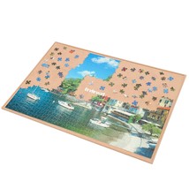 Wooden Jigsaw Puzzle Board Portable Puzzle Plateau Puzzle Storage Puzzle... - $65.99