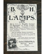 Vintage 1895 B&amp;H Lamps Bradley &amp; Hubbard Mfg Company Original Ad - 1021 - £5.22 GBP