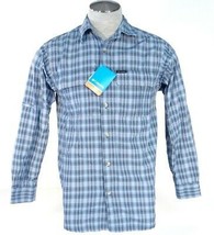 Columbia Omni Shade Omni Dry UPF 50 Button Front Blue Plaid Shirt Men&#39;s NWT - £58.97 GBP
