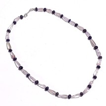 Natural Iolite Crystal Gemstone Mix Shape Smooth Beads Necklace 17&quot; UB-6742 - £8.66 GBP
