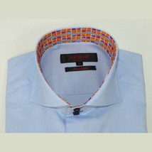Men Dress Shirts AXXESS Turkey 100% Soft Egyptian Cotton High Collar 223-01 Blue image 2