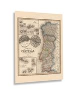 HISTORIX Vintage 1844 Portugal Map Poster - Vintage Map of Portugal Post... - $39.99+