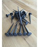 50 DECORATIVE NAILS CLAVOS HAND FORGED COAT HOOKS .75&quot; BLACK 3&quot; LONG TAC... - $66.99