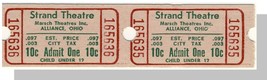 Vintage Strand Theatre Tickets, (Pair), Alliance, Ohio/OH, 1 - £2.31 GBP