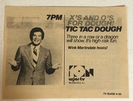 1980s Tic Tac Dough TV guide Print Ad Wink Martindale WRAR Providence RI... - £4.61 GBP