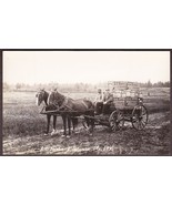 East Sullivan, Maine RPPC - E.C. Hanna Grocery Horse Cart Advertising Wagon - £27.56 GBP