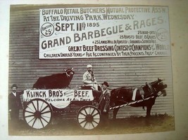 1895 Albumen Photo Buffalo Butchers Grand Barbecue &amp; Races~Klinck Brothers Beef - £90.26 GBP