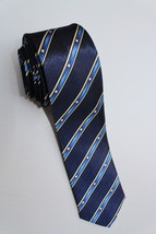 Blue Black White Yellow #2 striped 5cm Necktie - $19.99