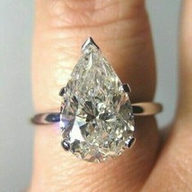 Pear Cut 3.00Ct Simulated Diamond 925 Sterling Silver Engagement Ring Size 8.5 - £112.22 GBP