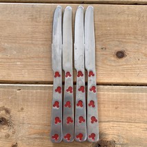 Disney Mickey Mouse Butter Knife Knives Set 4 Replacement Ears Red Stain... - $9.88