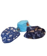 4 Infant Toddler Boy Summer Spring Cloth Bucket Hats Blue Sharks Pirates... - £12.65 GBP