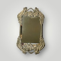 Cherub Vanity Boudoir Tray Metal Filigree Mirror 10&quot;x16-1/2&quot; - £60.08 GBP