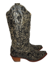 Corral Women&#39;s 9 B Western Boots Black Teju Lizard Inlay C1198 Cowgirl Cowboy - £70.03 GBP