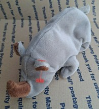 Ty Spike The Rhino Beanie Baby with Rare Chinese Stamp  # 413 - £39.14 GBP