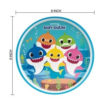 Baby Shark Melamine Plate Blue 8&quot; SET OF TWO - $16.50