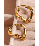 Gold Plated 3D Spiral Stainless Steel Earrings - $76.39 MXN