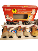 Sienna Christmas Ornament 5 Santas with 10 Lights String Light Set - £15.97 GBP