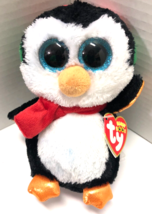 TY Beanie Boos NORTH Penguin with Blue Glitter Eyes Plush - £3.87 GBP