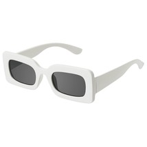 Trendy Rectangle Sunglasses For Women Men White Creamy Vintage Fashion Retro Coo - £23.72 GBP