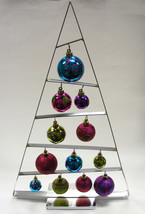 18&quot; Contemporary Chrome Plated Christmas Tree w/ASSORTED Shatterproof Ornaments - £19.88 GBP