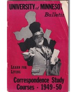 University of Minnesota Correspondence Study 1949-50 Course Booklet Bull... - $13.45 CAD